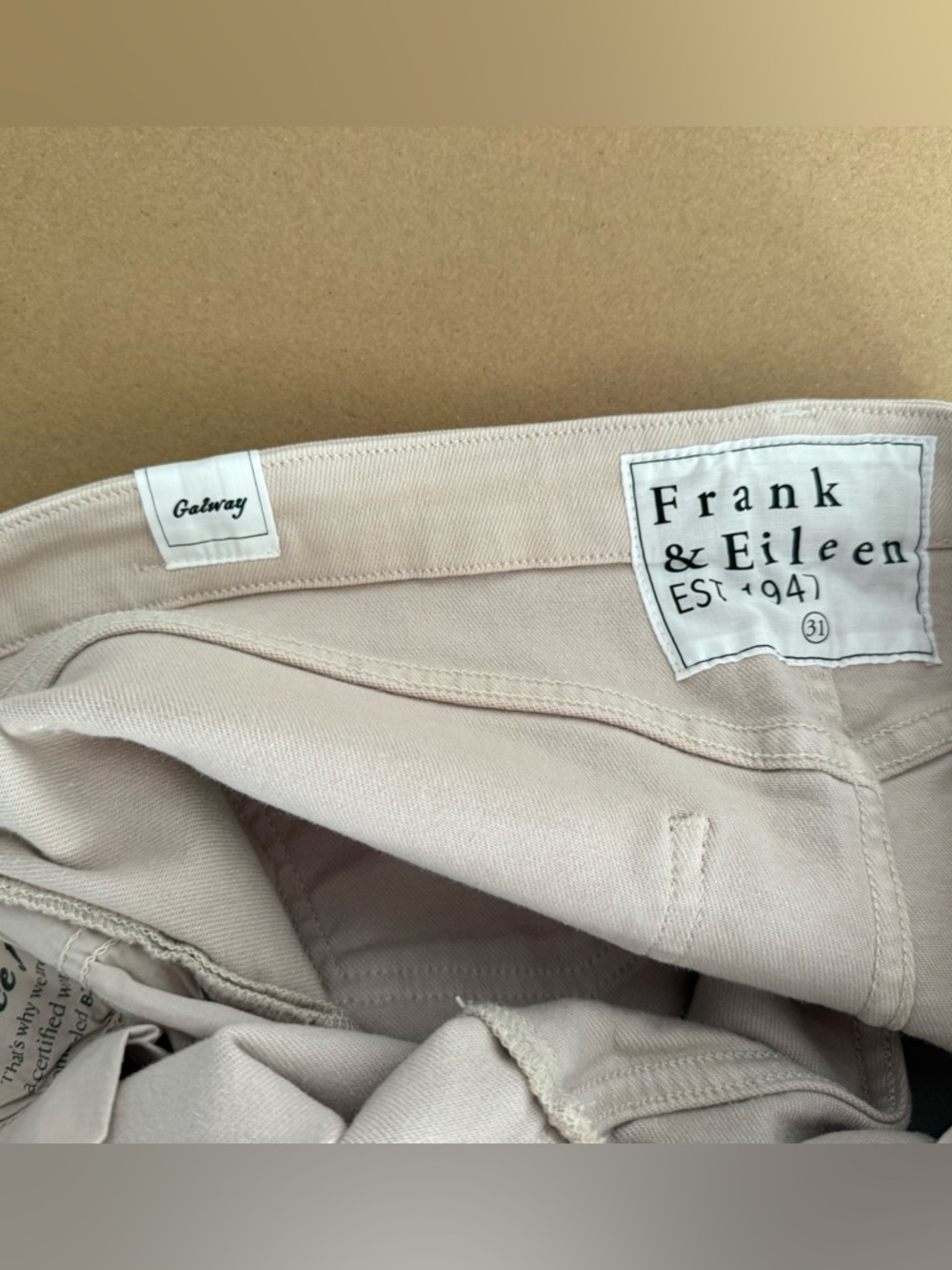 Frank & Eileen Wide-Leg Gaucho Jeans in Sand size 31 Italian dream denim - Picture 3 of 15